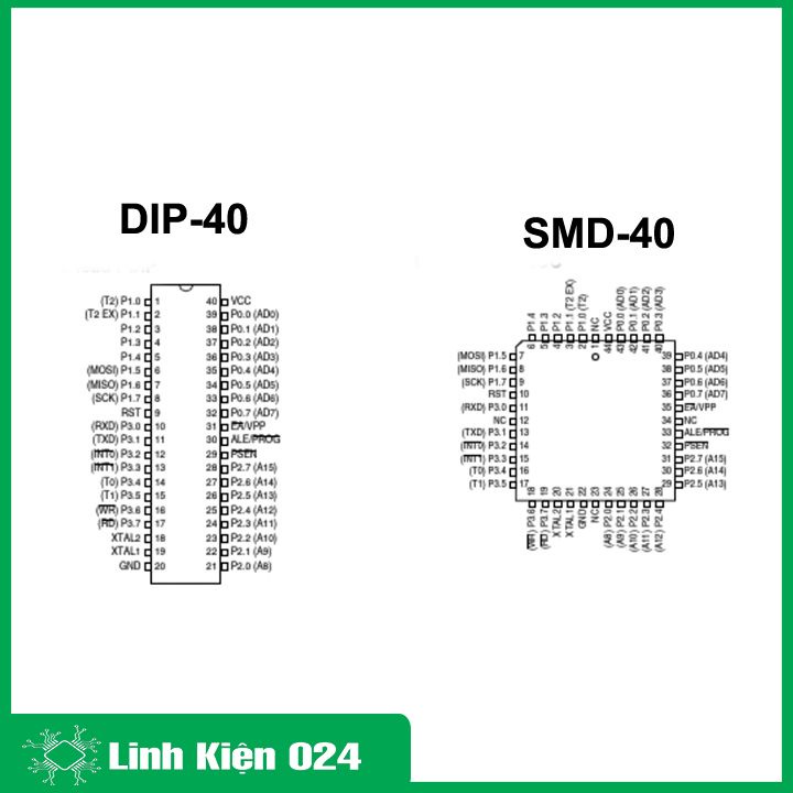Sản phẩm AT89S52 24PU AT89S52-24JU chân cắm / chân dán DIP40