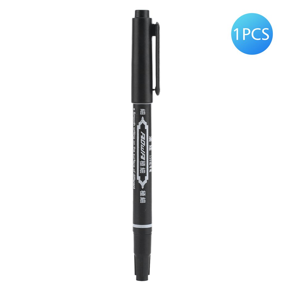 Black Ultra-fine Double-end Marker Pen Small-end Pen Water-based Hook Line Pen AO310