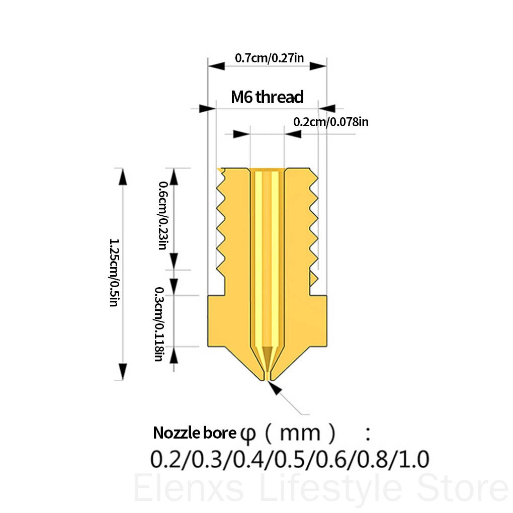 Bộ 16 Vòi Phun M6 Cho Máy In E3D V5 V6