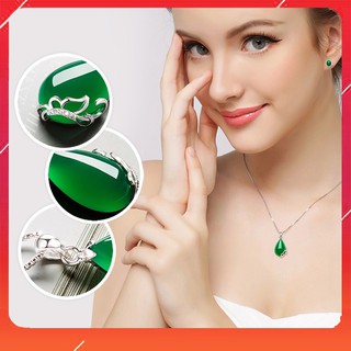 Dây Chuyền Thời Trang Nữ Ngọc Lục Bảo Hình Giọt Nước - Vòng Cổ Thời Trang Nữ