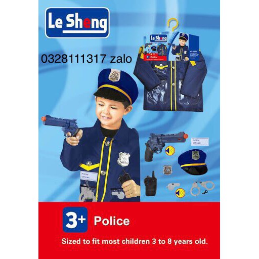 Trang phục cảnh sát mỹ cho bé trai size 15, 25kg hm0336