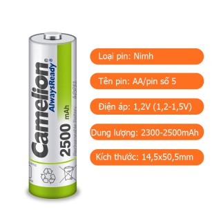 Pin sạc AA Camelion 2500 mAh 1.2V hộp 4 viên