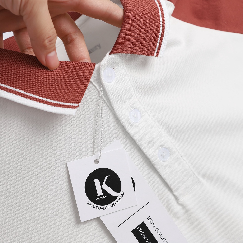Áo polo nam đẹp KINGMEN cao cấp vải cá sấu cotton trẻ trung - PL07 - Fullbox