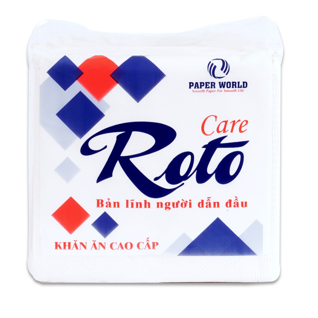 Khăn giấy vuông napkin ROTO CARE RTC102 | Thế Giới Giấy - 100% bột giấy nguyên sinh - Gói 102 tờ
