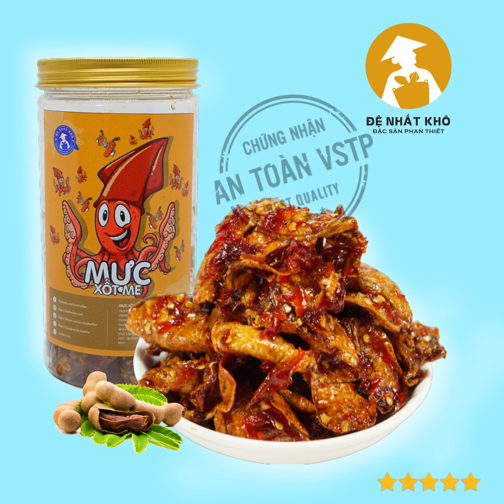 Mực Rim Me 220g Đệ Nhất Khô Chua Ngọt Ít Cay, đồ ăn vặt vừa ngon vừa rẻ, Đặc Sản Phan Thiết