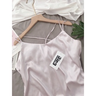 Áo dây chéo basic sơi mảnh vải lụa satin cao cấp nhiều màu