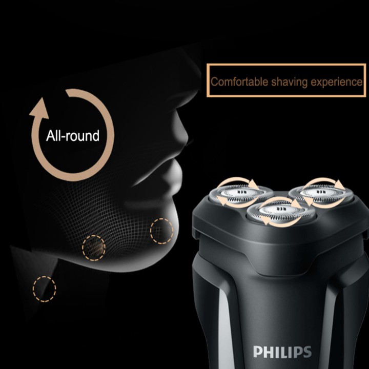 Máy cạo râu 3 lưỡi cạo nhãn hiệu Philips cao cấp S1010 cống suất 3W - bảo hành chính hãng 24 tháng