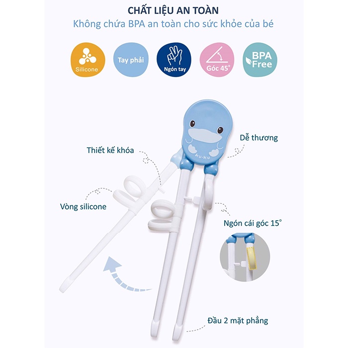 Đũa tập ăn cho bé ku.ku duckbill ku3038
