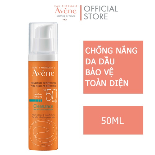 Kem Chống Nắng SPF 50+ Bảo Vệ  Rất Cao Cho Da Nhờn Mụn Avène Very High Protection Cleanance 50+ (50ml)