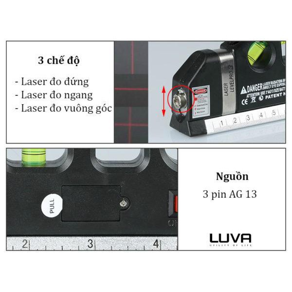 Thước đo Laser nivo tiêu chuẩn nâng cao (Đen)