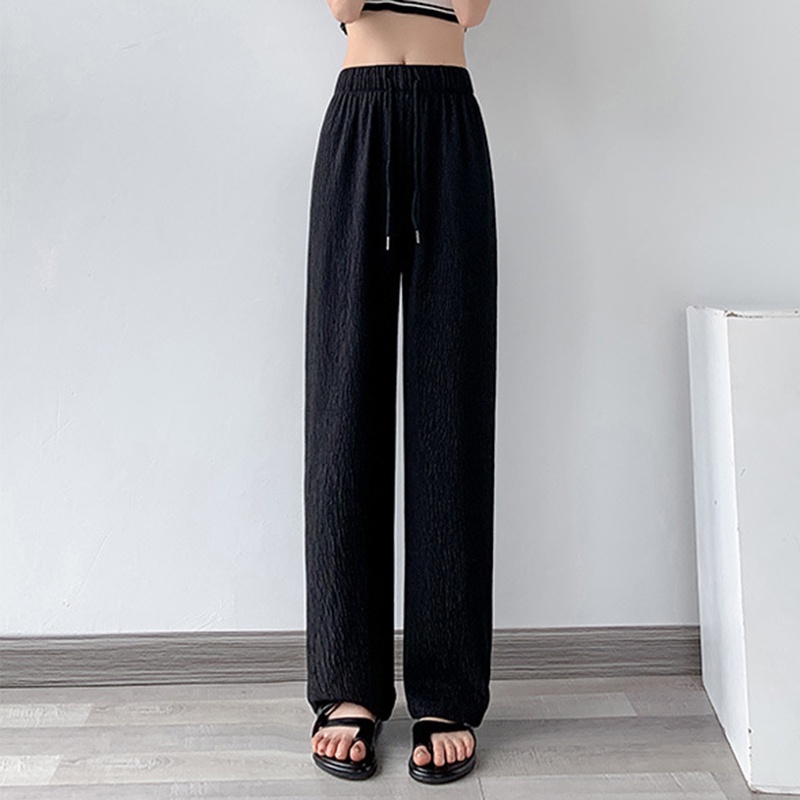 Quần thể thao IELGY dáng dài cạp cao ống rộng màu trơn thời trang cho nữ