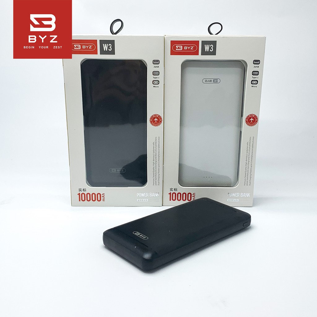 Sạc dự phòng BYZ W3 10.000mah [ Bảo Hành 1 Tháng]