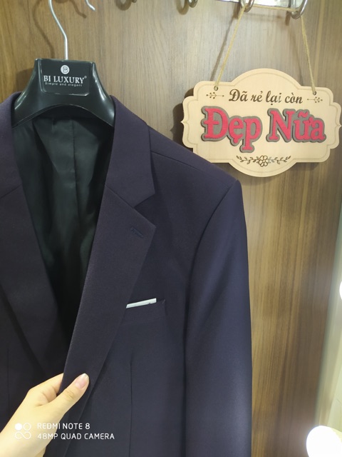 Áo vest Biluxury tím đậm 1 khuy bắt mắt