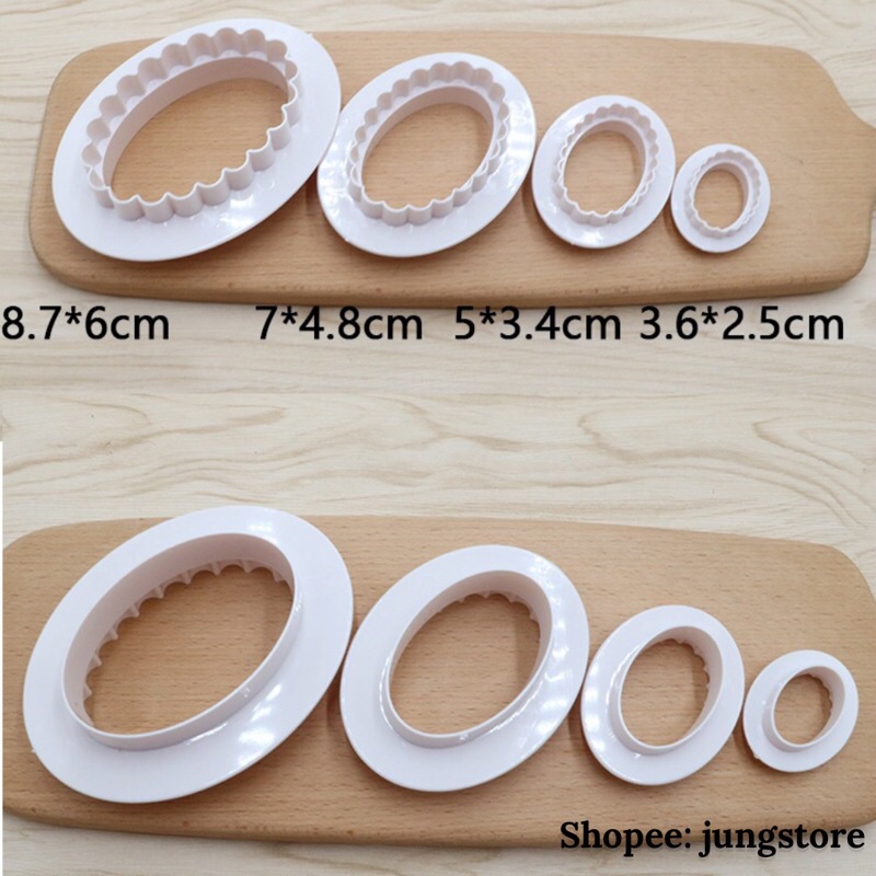 Bộ 4 khuôn bánh bao tạo hình chiếc giày cho bé, khuôn viền mũ M191