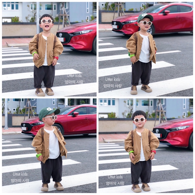 [Ảnh thật] ÁO KHOÁC BOMBER KAKI HÀN QUỐC 920 DÀNH CHO BÉ GÁI VÀ BÉ TRAI TỪ 1 TUỔI ĐẾN HƠN 5 TUỔI SIZE 80 ĐẾN 120