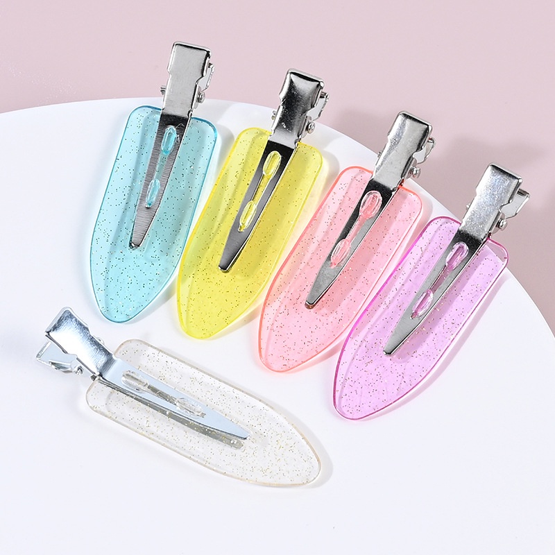 Combo 05 ghim kẹp tóc, cặp tóc bản rộng nhiều màu nhựa trong suốt cho các bạn thử decor với charm, DIY