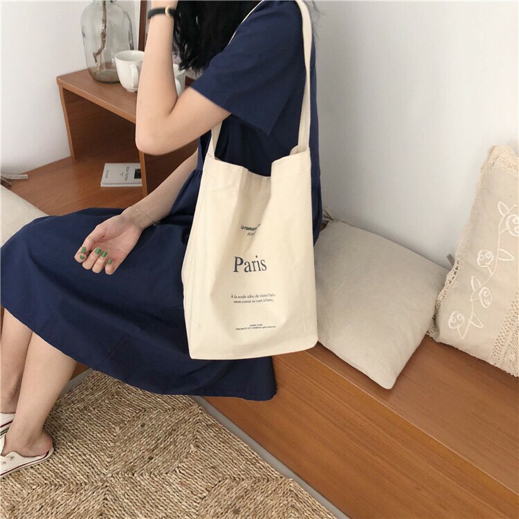 Túi Tote Vải CANVAS Chất Vintage siêu đẹp (có khóa kéo)