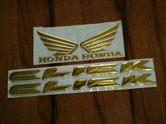 Bộ tem honda Click Thái 2018 màu crôm vàng