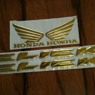 Bộ tem honda Click Thái 2018 màu crôm vàng