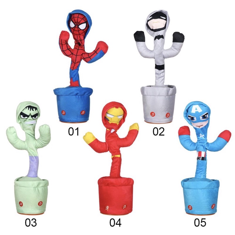 Đồ chơi xương rồng nhảy múa siêu anh hùng marvel super heroes nhện spiderman ironman đội trưởng mĩ