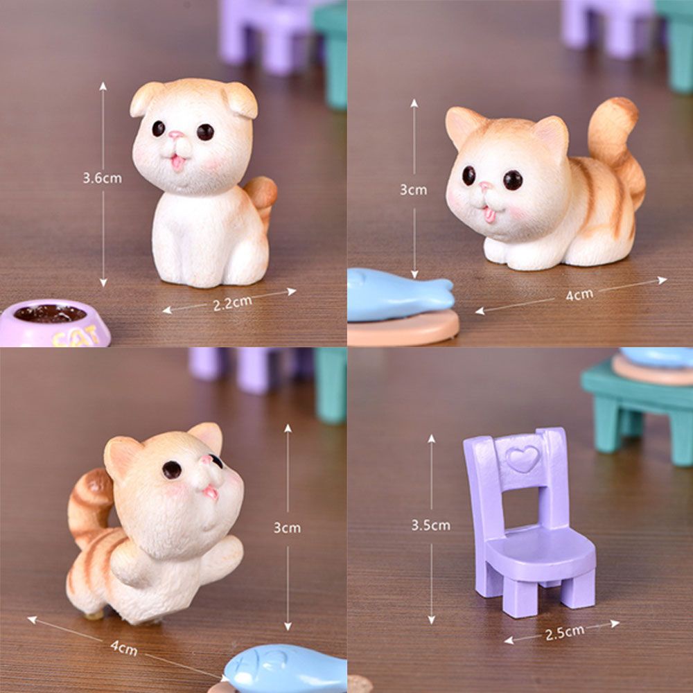 Mô Hình Mèo Hoạt Hình Bằng Nhựa Resin Trang Trí Giáng Sinh/Xe Hơi