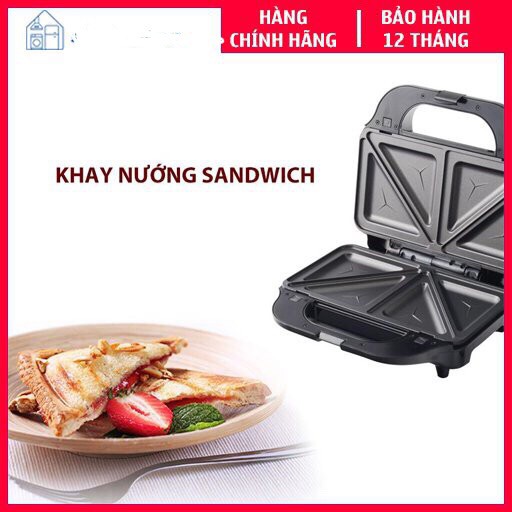 [Tiross123] Máy Nướng Bánh Mì Sandwich Tiross TS9655 Máy Làm Bánh Waffle 3 Khay (900W) - Bảo Hành 12 Tháng