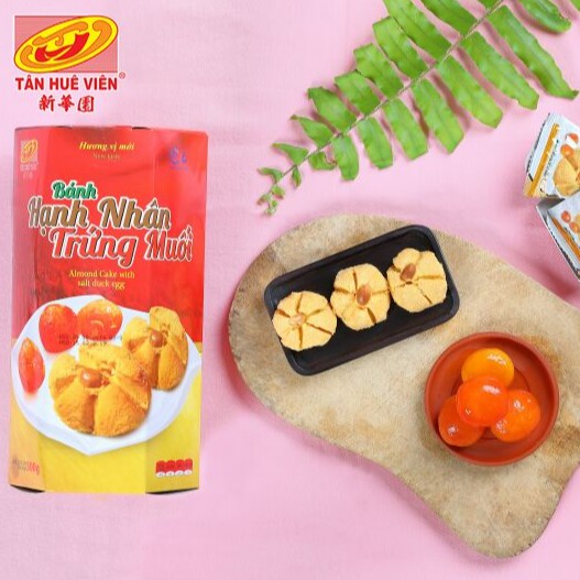 Bánh hạnh nhân trứng muối Tân Huê Viên 300g đặc sản Sóc Trăng, bột bánh min tan nhanh trong miệng rất ngon