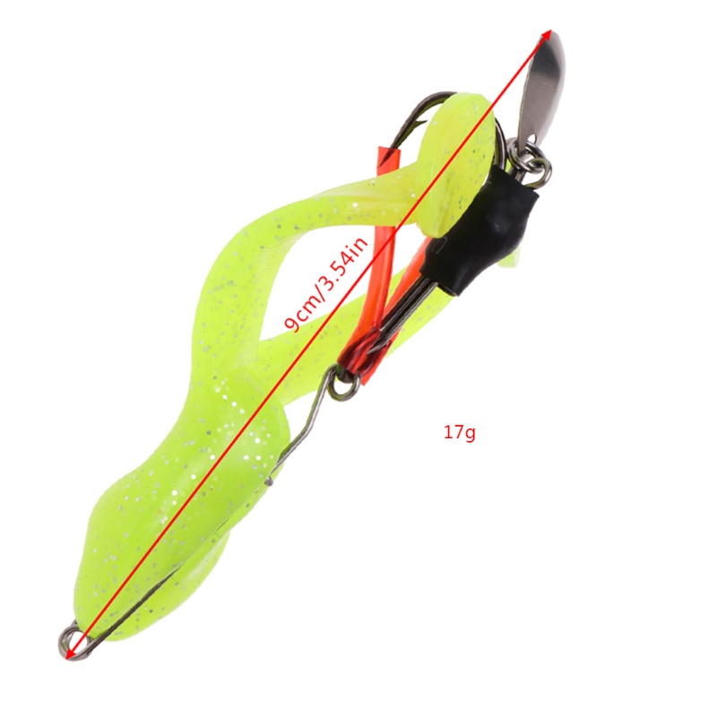 Mồi câu cá giả hình ếch mềm 9cm17g đính kim sa có móc câu tiện lợi nhiều màu tùy chọn
