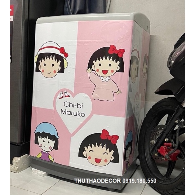 Decal dán máy giặt - tủ lạnh mini CHIBI MARUKO