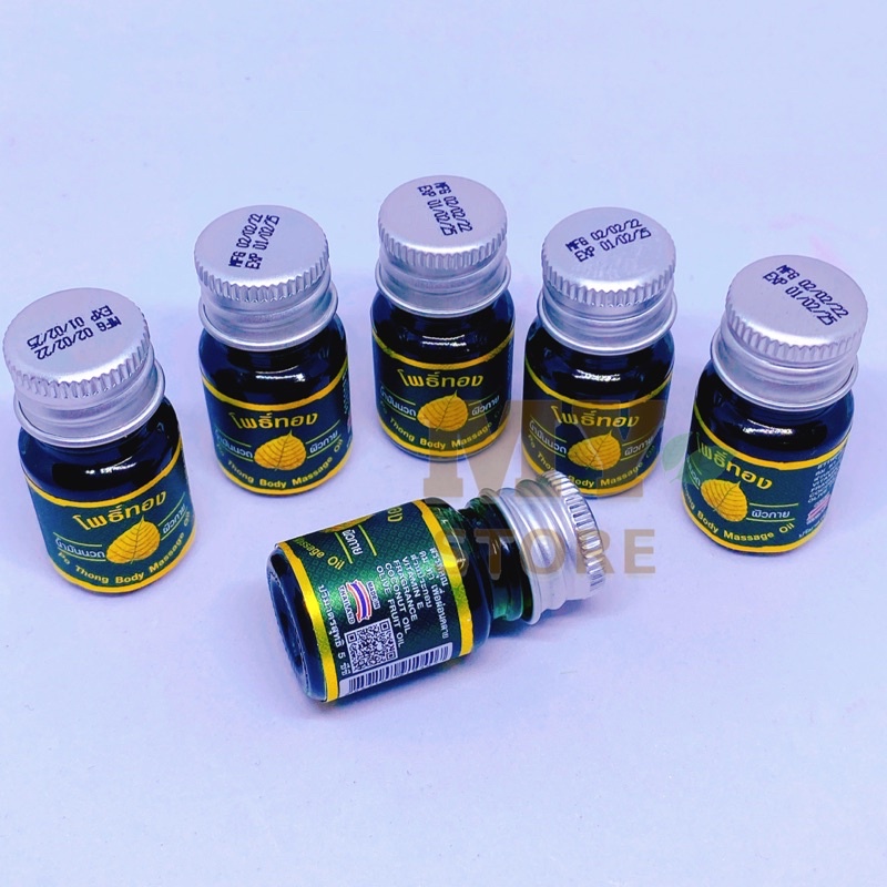 (Nội Địa) ( Nắp Vàng) Dầu Bồ Đề Poothong Massage Balm Thái Lan 5cc Dạng Nước