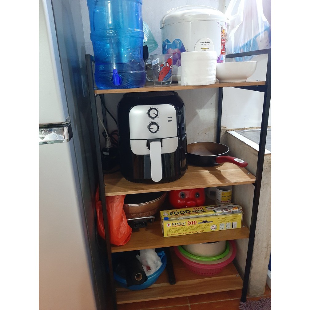 Kệ Lò Vi Sóng 4 Tầng Gỗ MDF Chất Lượng Cao Khung Sắt Sơn Tĩnh Điện | BigBuy360 - bigbuy360.vn