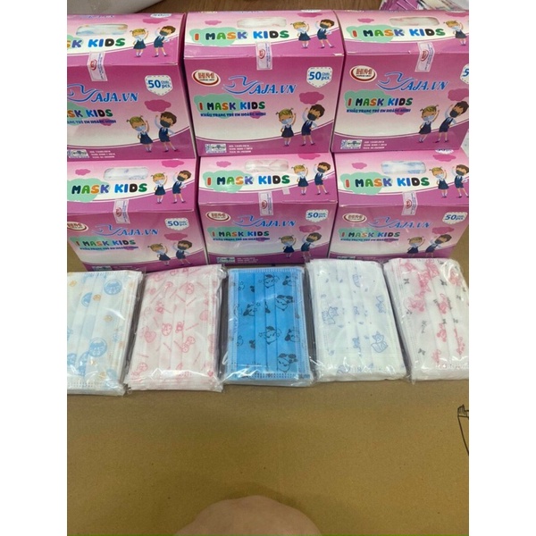 thùng 50 hộp khẩu trang HM ayaja trẻ em giấy kháng khuẩn