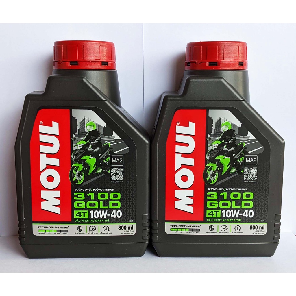 Nhớt Motul 3100 Gold 10W40 0.8L Cao Cấp Cho Xe Số Và Côn Tay