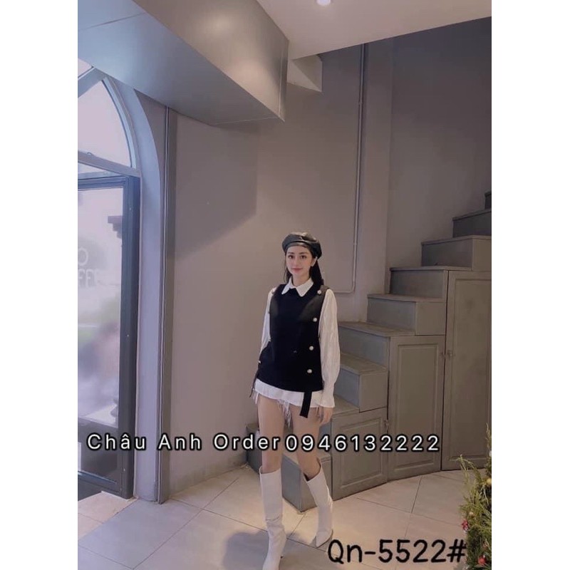 Set áo gile kèm áo somi hàng Qc loại 1