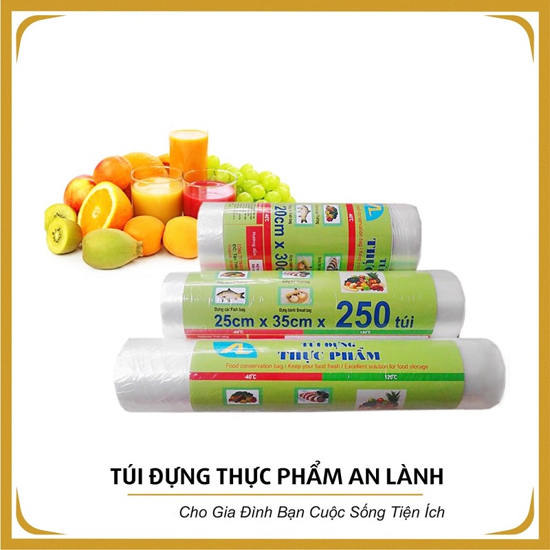 Túi đựng thực phẩm sinh học an toàn cho sức khỏe, bảo vệ môi trường kích thước 20x30 250gr/cuộn(150 túi)