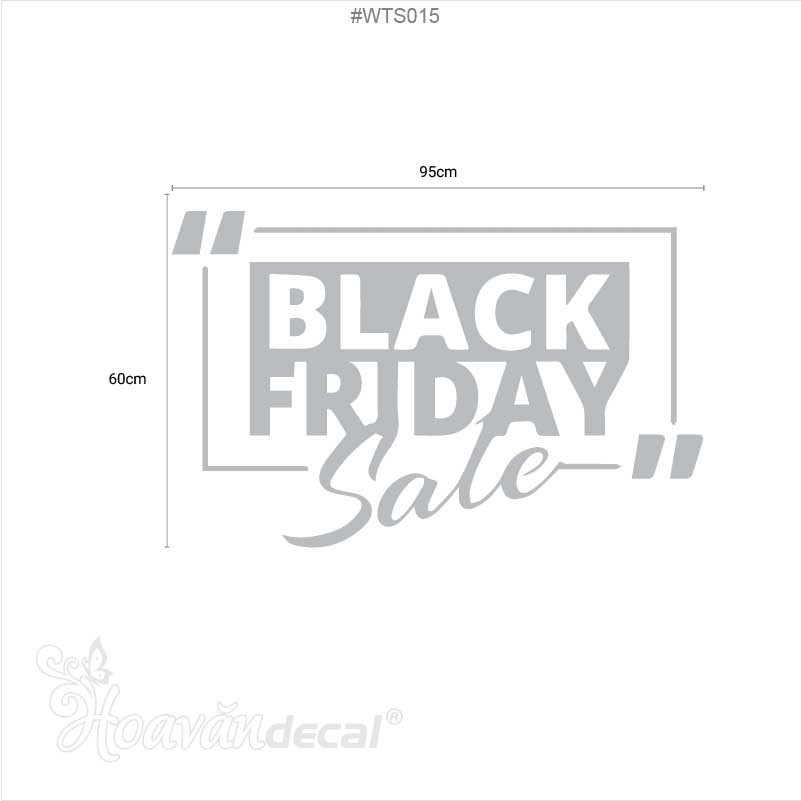 Mẫu decal giảm giá dán kính Black Friday sale
