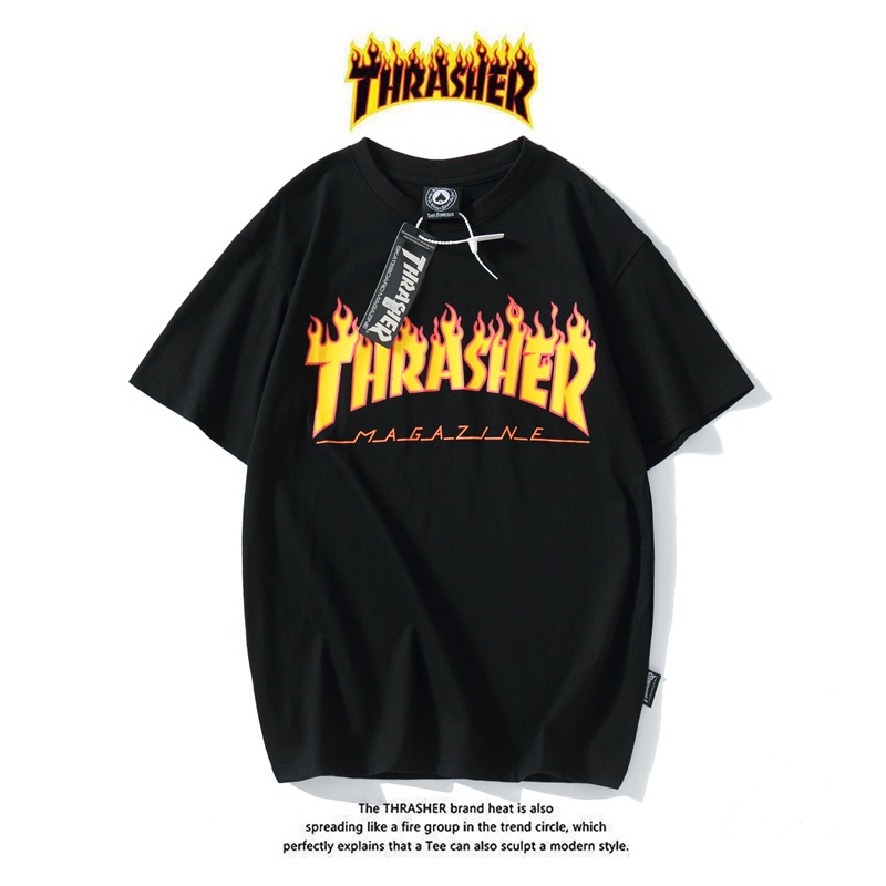 Áo thun ngắn tay in hình Thrasher cổ điển thời trang đường phố S-XXL dành cho nam và nữ