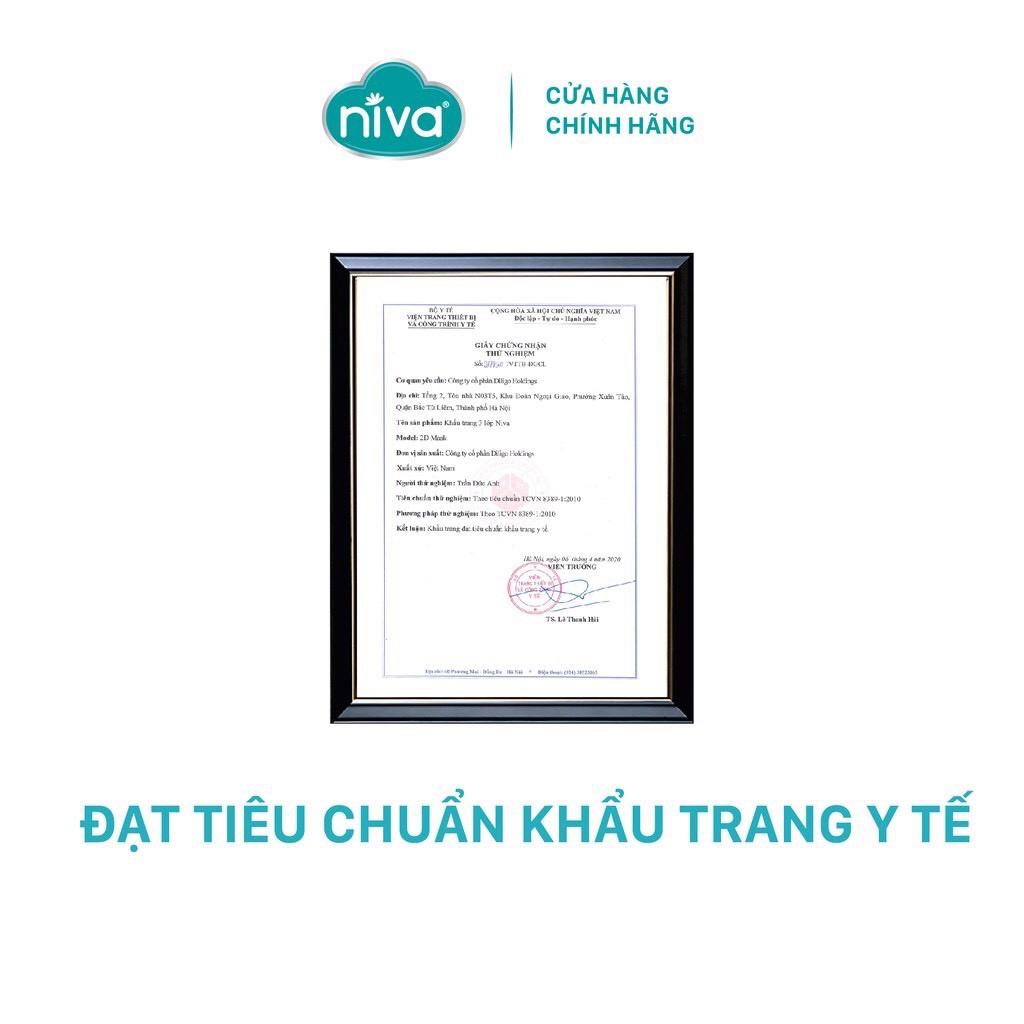 Hộp 50 Chiếc Khẩu Trang Y Tế 4 Lớp KHÁNG KHUẨN NIVA (CAM KẾT HÀNG CHÍNH HÃNG)