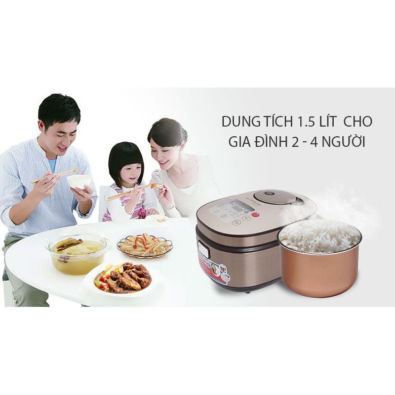 Nồi cơm điện tử Sunhouse mama 1.5 lít SHD8915 -Hàng trưng bày, Chất liệu lòng nồi:Hợp kim nhôm phủ chống dính