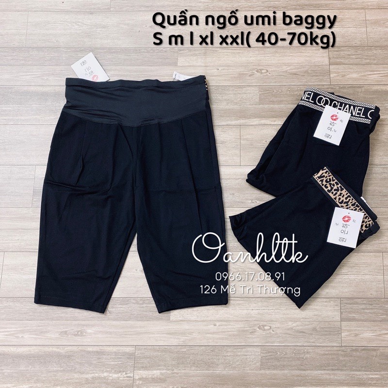 [Xả kho] Quần bầu ngố cạp chữ.quần ngố bầu chất umi thiết kế form bagyco giãn 4 chiều ko bai ko xù ko dão❤️