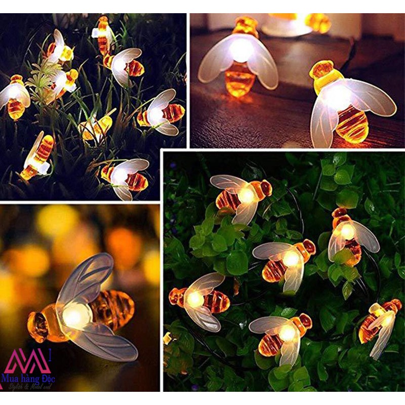 Đèn Trang Trí Ngoài Trời 💡💡💡 Dây Đèn Chống Nước Con Ong BEE Năng Lượng Mặt Trời