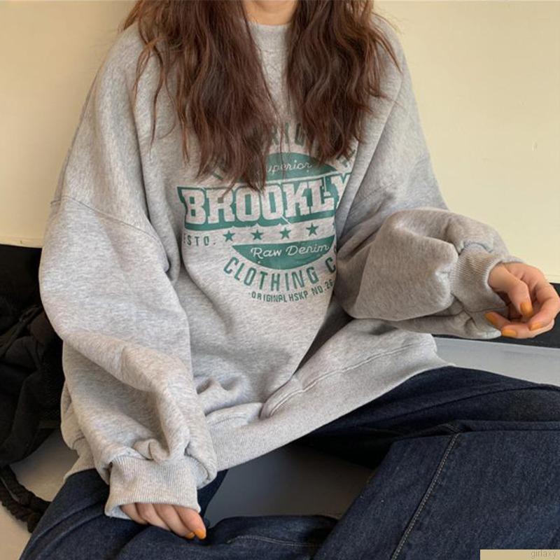 Áo thun nữ tay dài in chữ thời trang Hàn Quốc