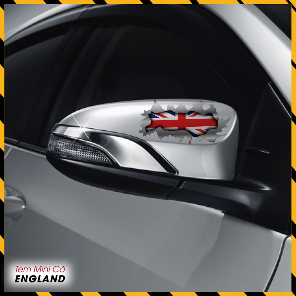 Sticker Trang Trí Xe máy, Xe Điện, Laptop, Điện Thoại, Mũ Bảo Hiểm Mẫu Cờ Anh | Tem Dán Xe Hình Cờ England Dễ Dán