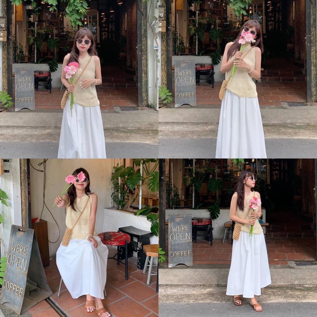 Chân Váy Midi Nữ Dáng Xoè Dài Elenine | HQ3443 | Lana Official