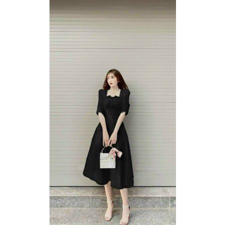 Đầm dự tiệc bigsize đen trắng đỏ 50 đến 90kg đầm sanh chảnh bigsize mũm mỉm