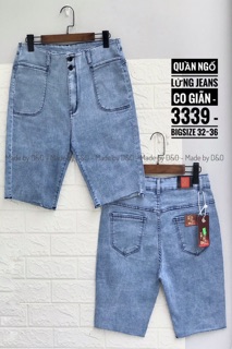 Quần bò co giãn lưng siêu cao/ quần bò lửng size đại - quần jeans ngố big size 32~36