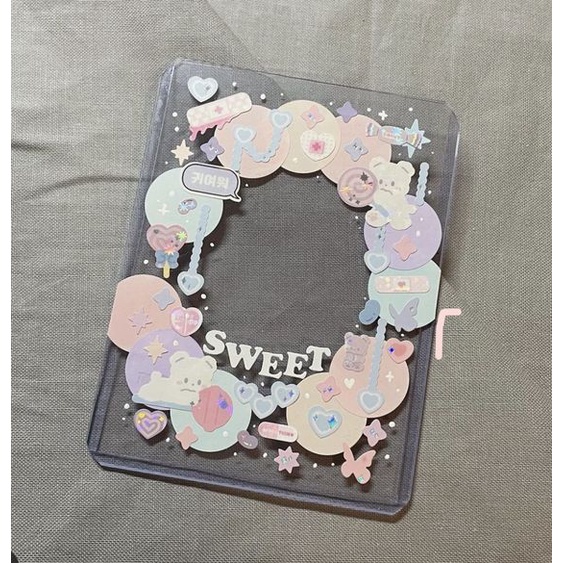 Sum.mer30 - 10 tấm Sticker tròn trắng size chuyên decor top loader chấm tròn trắng trang trí postcard card kpop