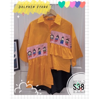 🔥BIGSIZE Set áo sơ mi quần short bigsize🔥