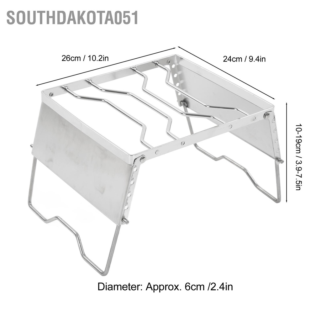 Southdakota051 Lò nướng thịt nhỏ bằng thép không gỉ có thể gập lại được lò với màn chắn gió cho sân vườn
