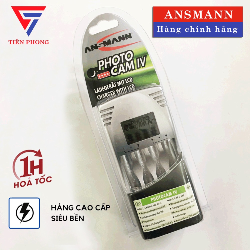 Máy Sạc Pin Ansmann Photocam IV Sạc Nhanh, Tự Ngắt